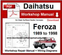 Daihatsu Feroza Service Repair Workshop Manual Download